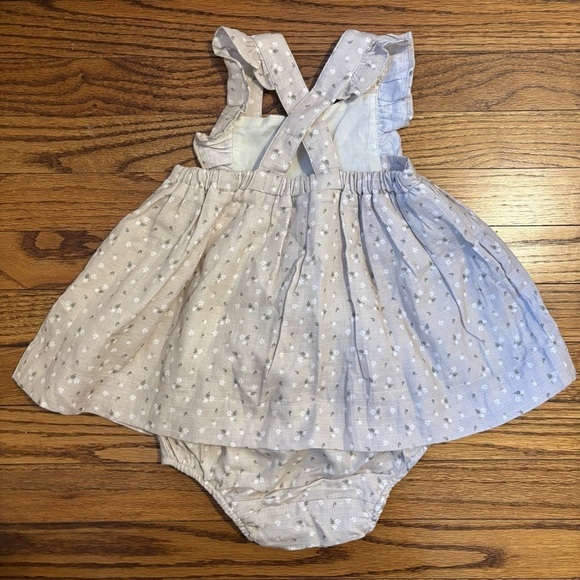 NWOT Viverano Organic Floral Ruffle Cross Back Flare Baby Dress+Bloomer, 12-18m - Picture 6 of 6